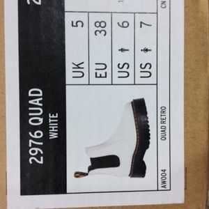 Dr Martens 2976 Quad Platform Womens White Chelsea Boots